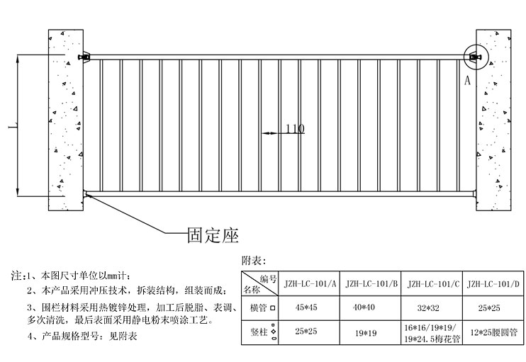 护窗栏杆技术参数